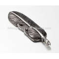 Fancy feather charm pendant,clear meaningful necklace pendants